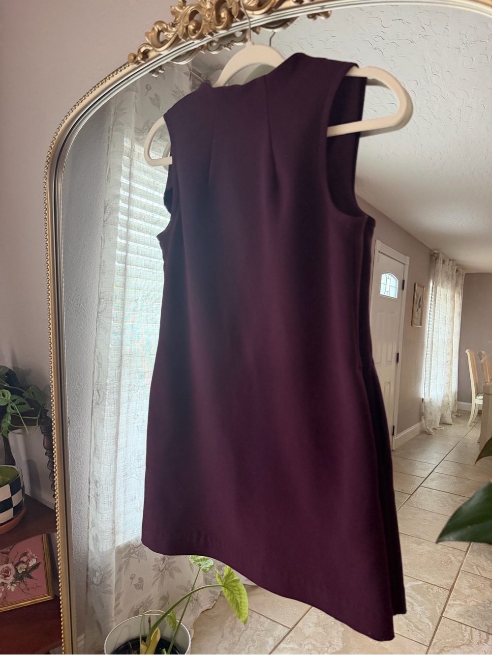 Sleeveless Shift Dress in Deep Plum - Women